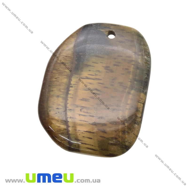 Підвіска з натурального каменю, Тигрове око, 40х31 мм (POD-020183)