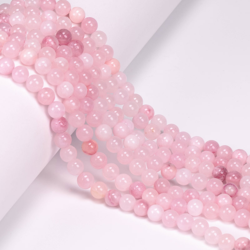Намистини Нефрит перський рожевий, Натур. камінь, 6,5 мм, Круглі (BUS-051738)