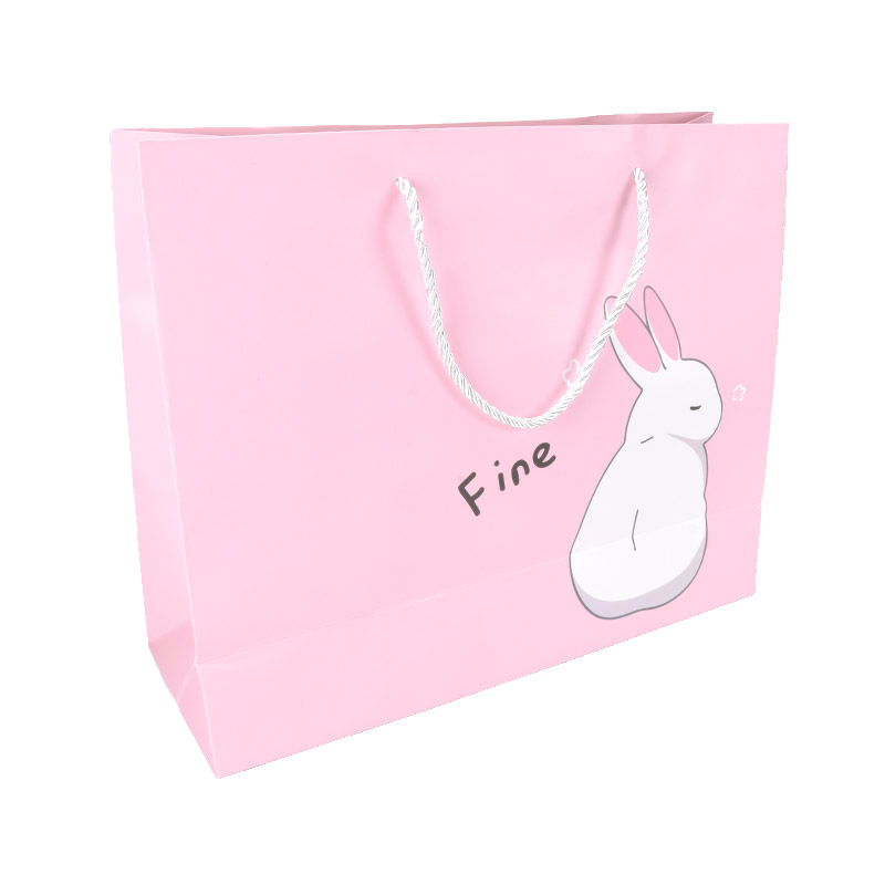 Подарунковий пакет Кролик, 32х26х11 см, Рожевий (UPK-035678)