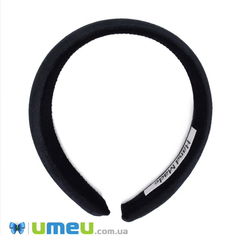 Обруч об'ємний оксамитовий, 40 мм, Чорний (OSN-048622)