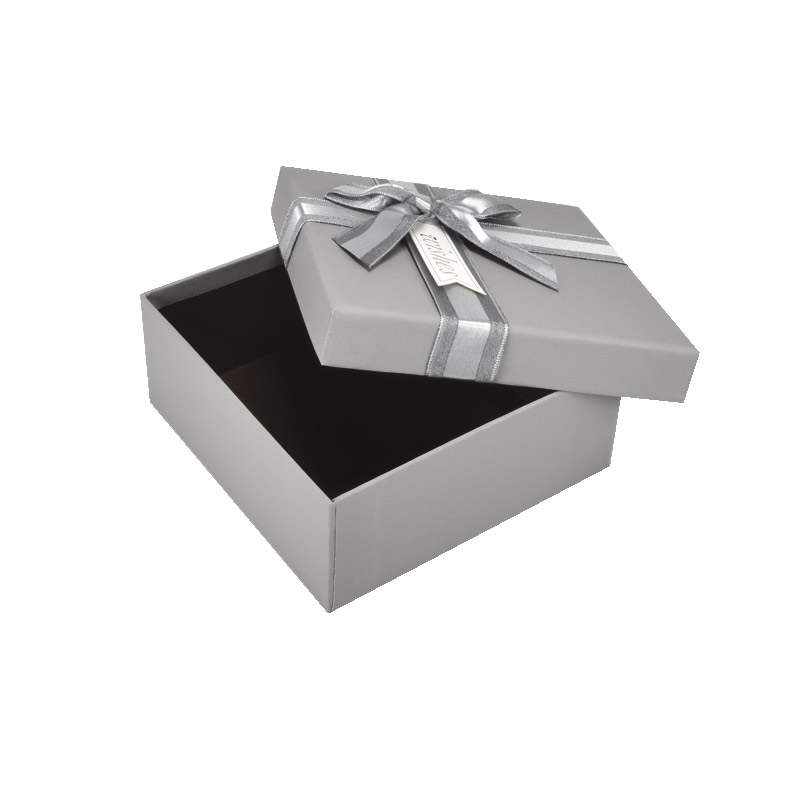 Подарункова коробка Квадратна, 15х15х6,5 см, Сіра (UPK-060621)