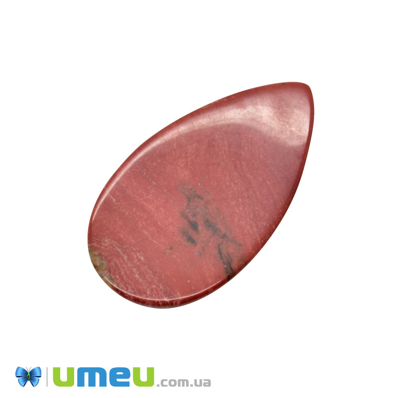 Кабошон нат. камень Яшма красная (2 сорт), Капля, 27,4х15,2 мм (KAB-050651)