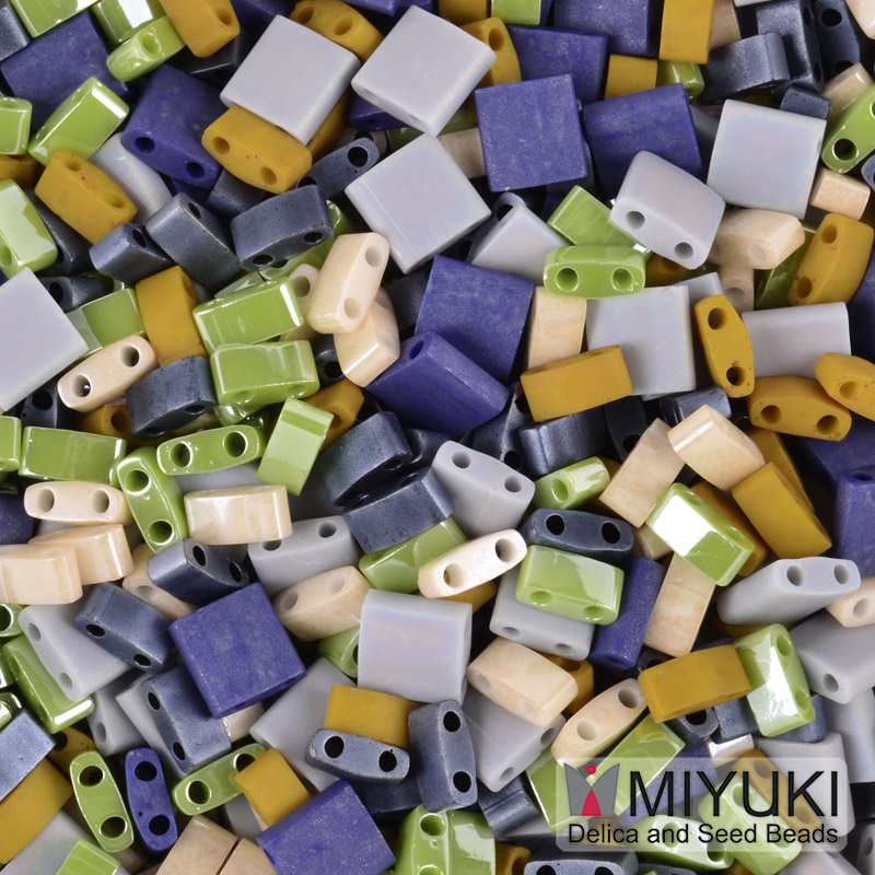 Бісер японський Miyuki TILA №mix01, Бежево-синій (BIS-053257)