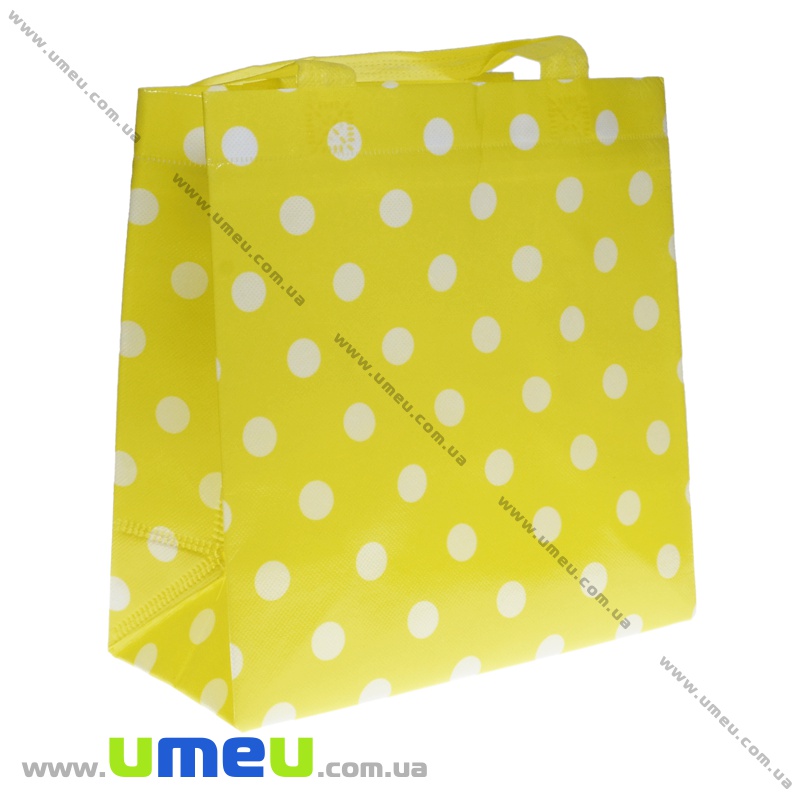 Сумка пластикова В горошок, 24х24х11 см, Жовта (UPK-035701)