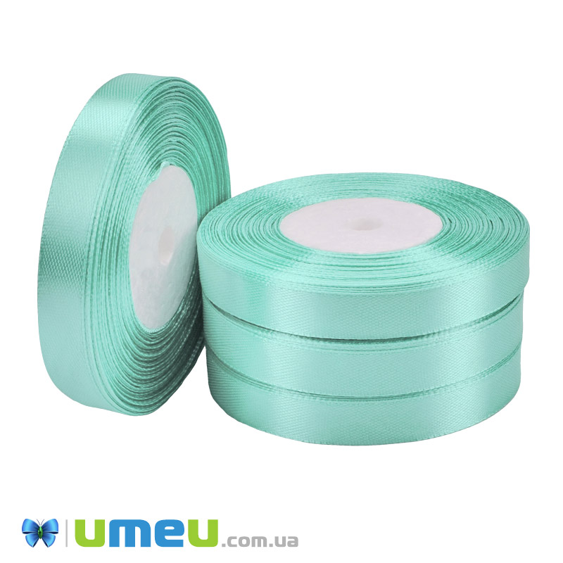Атласна стрічка, 12 мм, Бірюзова світла (LEN-051009)