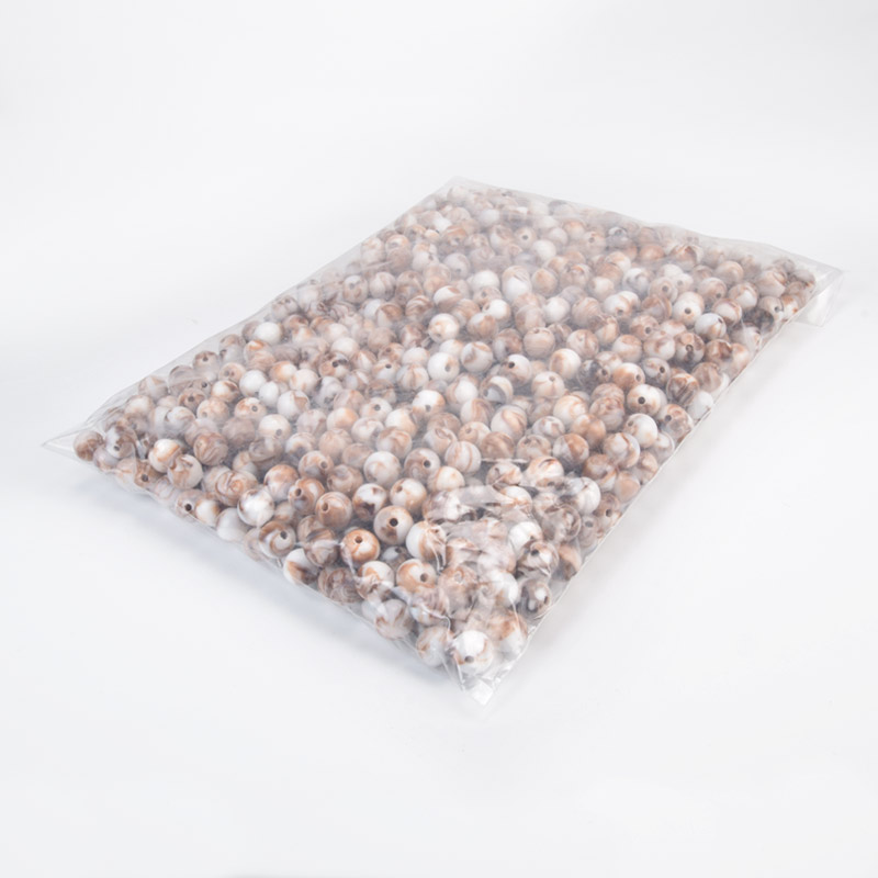 Намистини для сумок ОПТ, Пластикові, Імітація нат. каменю, Круглі, 10 мм, Бежеві (BUS-059812)
