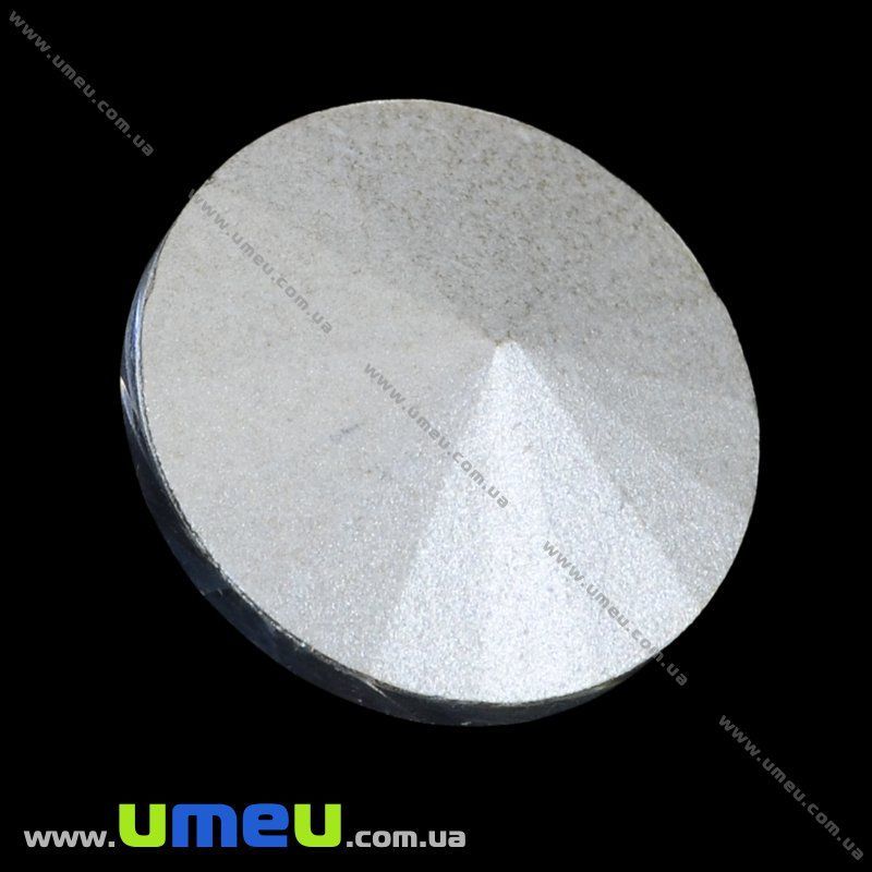 Ріволі скляний, Круглий гранований, 18 мм, Рожевий (KAB-010052)