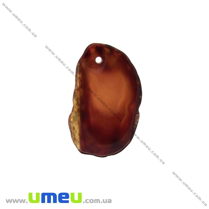 Зріз Агата, Червоний, 36х23 мм (POD-020222)