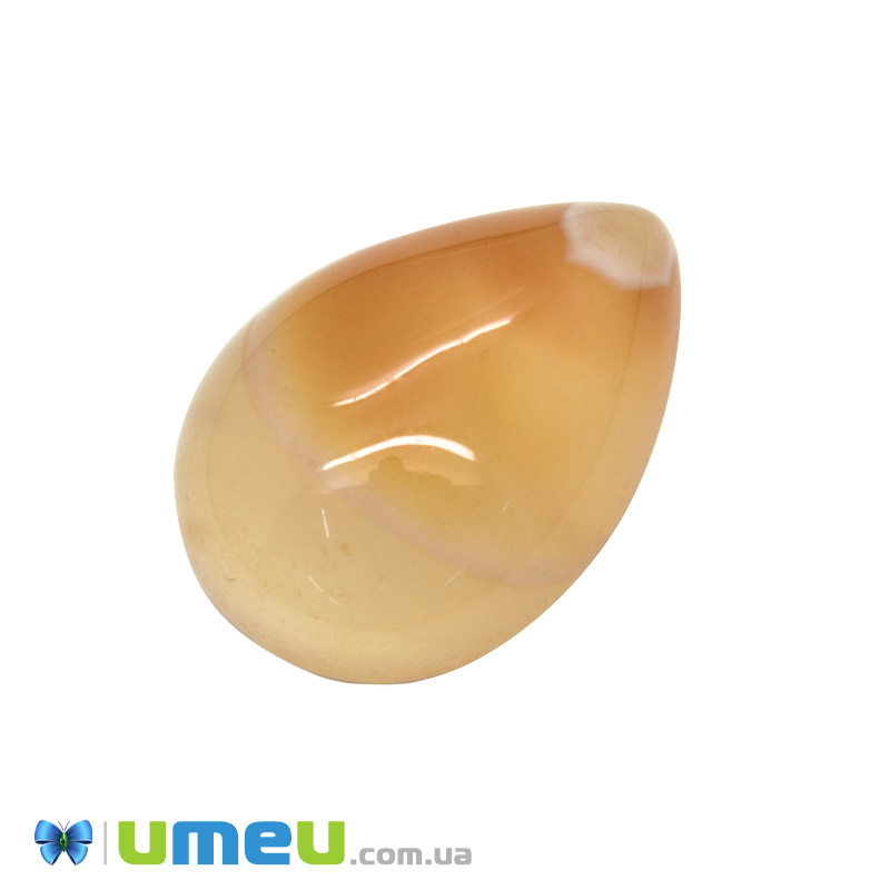 Кабошон нат. камінь Агат червоний, Крапля, 25,2 х18 мм (KAB-050640)