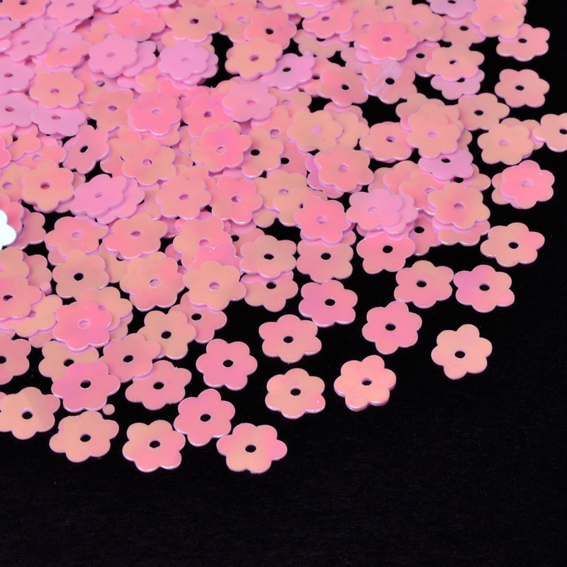 Паєтки Китай Квіти, 7 мм, Рожеві АВ (PAI-052832)