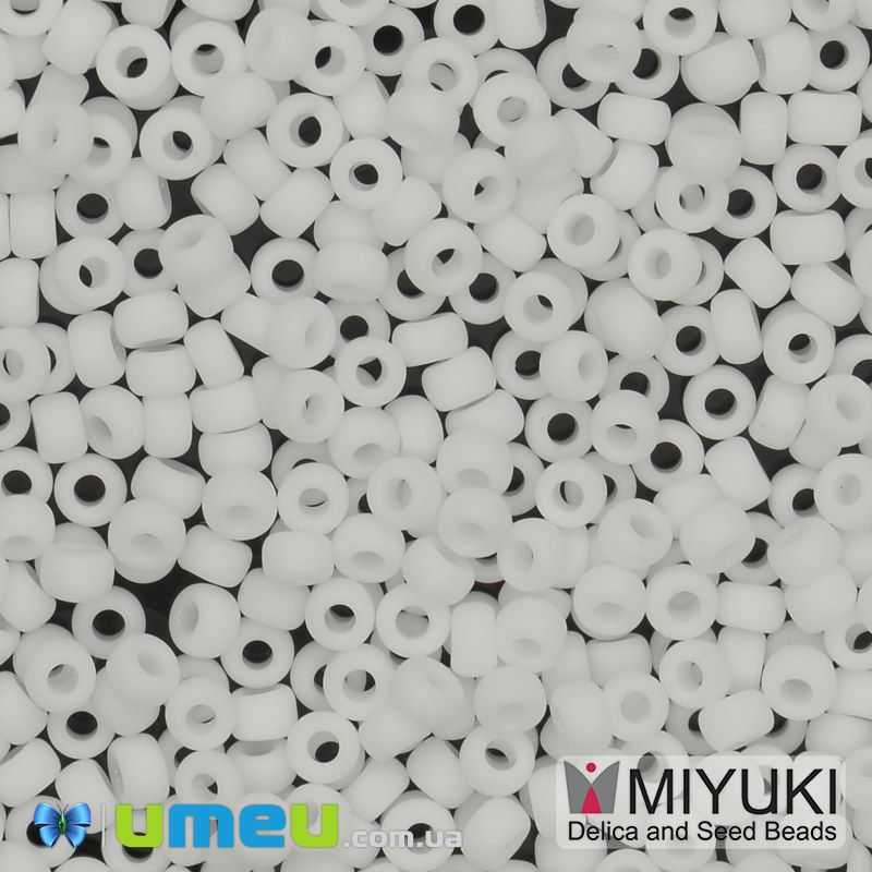 Бісер японський Miyuki круглий RR 11/0 №402F, Білий матовий (BIS-045610)