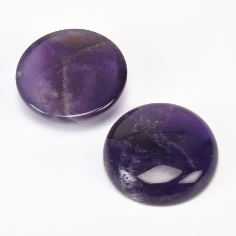 Кабошон нат. камень Аметист, Круглый, 25 мм (KAB-025976)