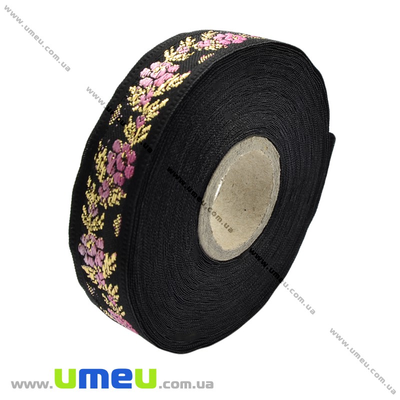 Тасьма Fantastic квіти троянди, 16 мм, Рожева (LEN-010913)