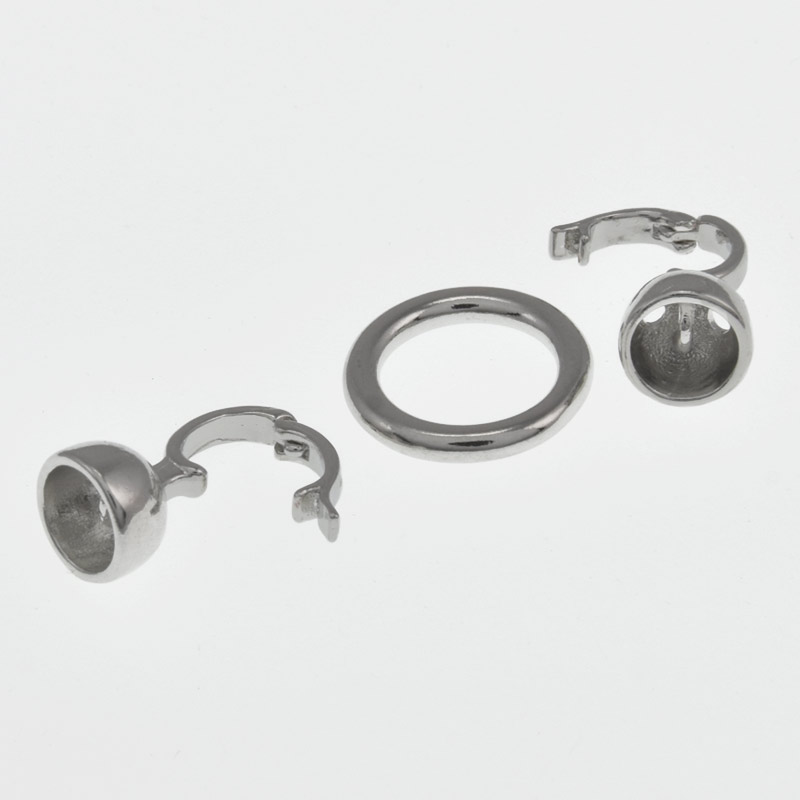 Застібка, 35х13 мм, Латунь з покриттям Родій (ZAM-058486)