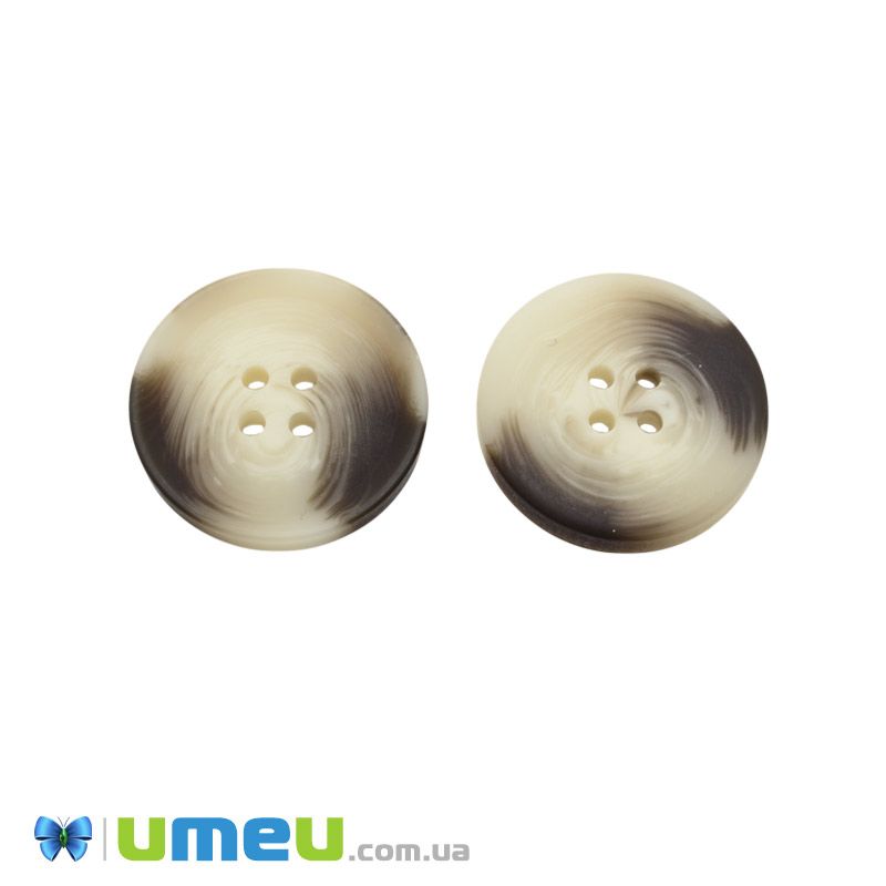 Гудзик пластиковий Круглий, 20 мм, Бежевий (PUG-046367)