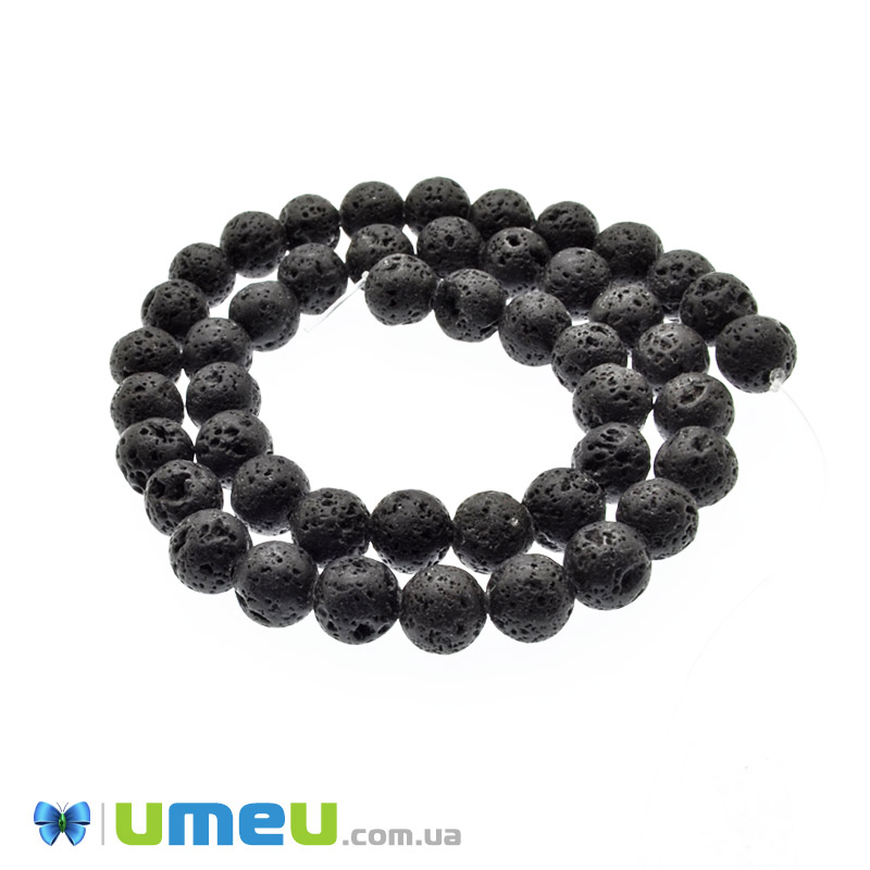 Бусины Лава, Натур. камень, 8,5 мм, Круглые (BUS-049688)