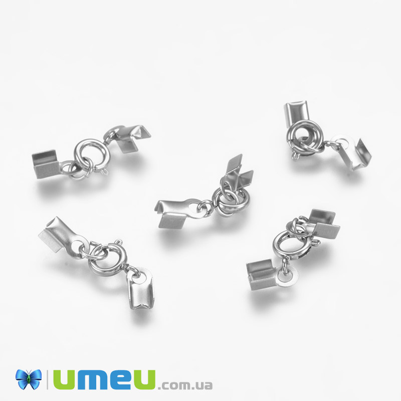 Замок-карабин с зажимами из нержавеющей стали, 25 мм, Темное серебро (STL-043620)