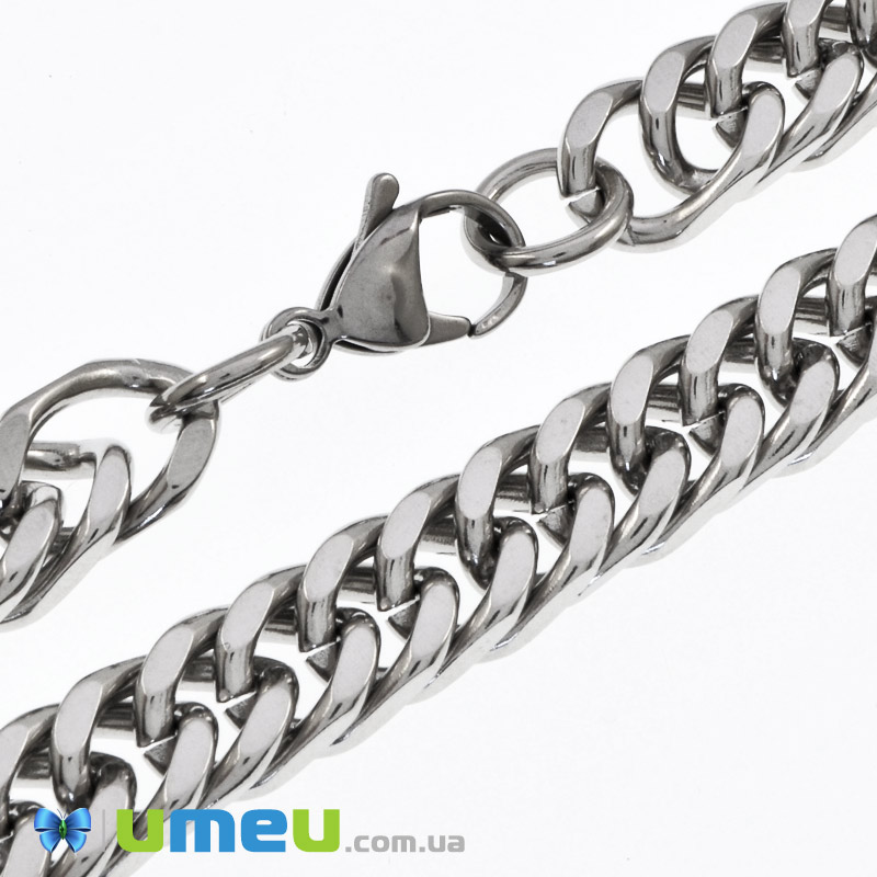 Основа на шию з нерж. ст., Темне срібло, 9 мм, 60 см (STL-057853)