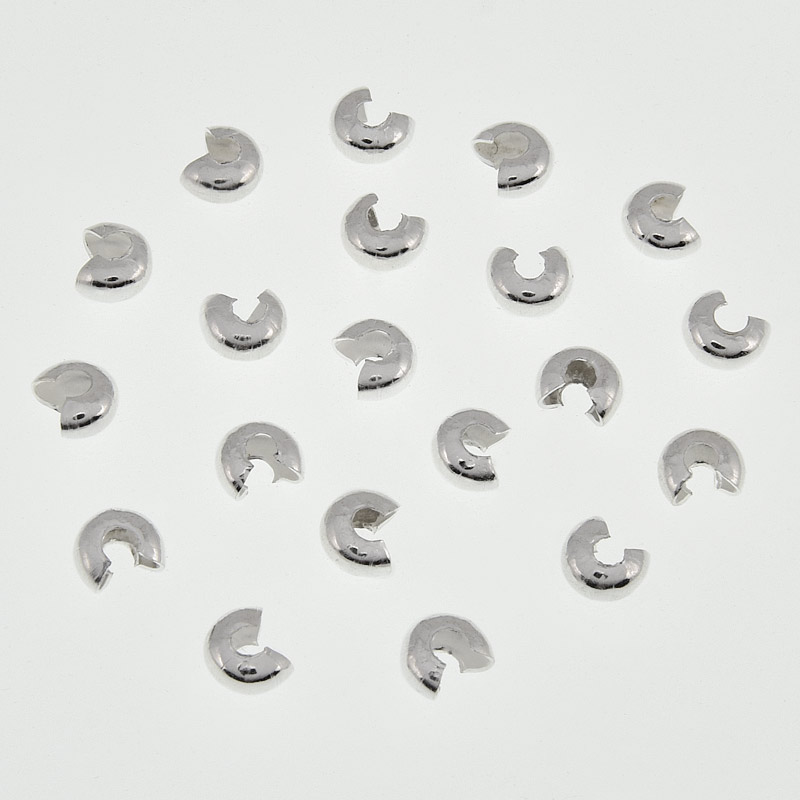 Бусины зажимные Кримп, 4 мм, Светлое серебро (BUS-008453)