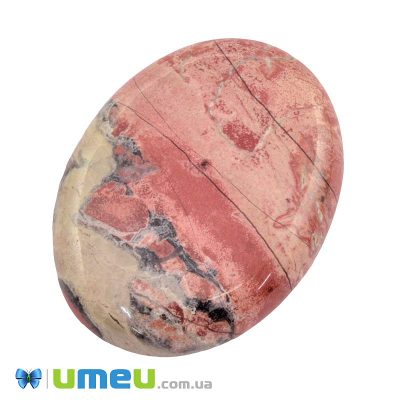 Кабошон нат. камінь Яшма брекчієва, Овал, 40,2 х30,1 мм (KAB-050031)