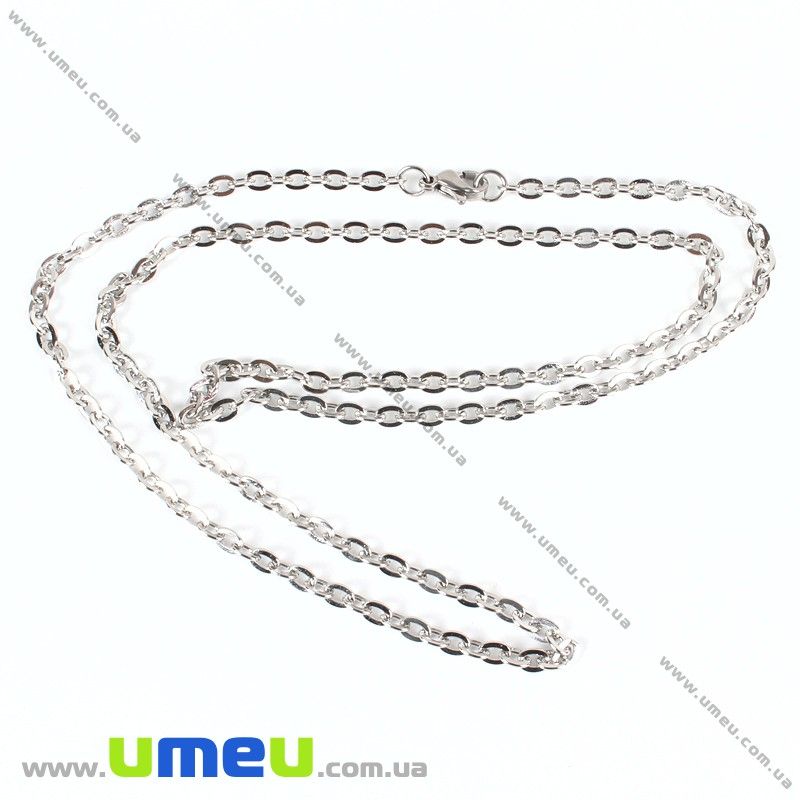 Основа на шею из нерж. ст., Темное серебро, 3 мм, 60 см (STL-031440)