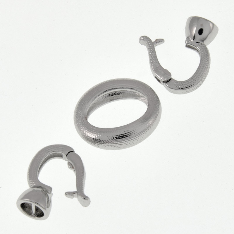 Застёжка, 29х11 мм, Латунь с покрытием Родий (ZAM-060872)