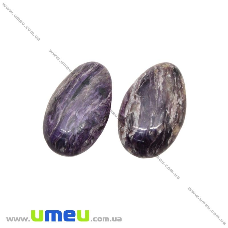 Кабошон нат. камінь Чароїт, Крапля, 19х12 мм (KAB-028869)