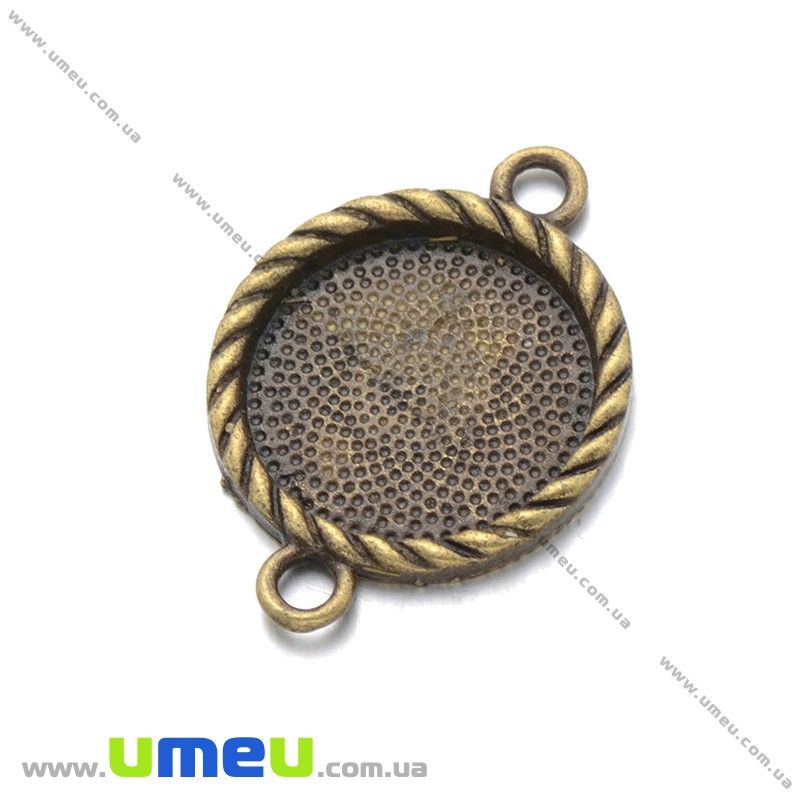 Основа-коннектор кругла, 33х24 мм, 20 мм, Антична бронза (OSN-028194)