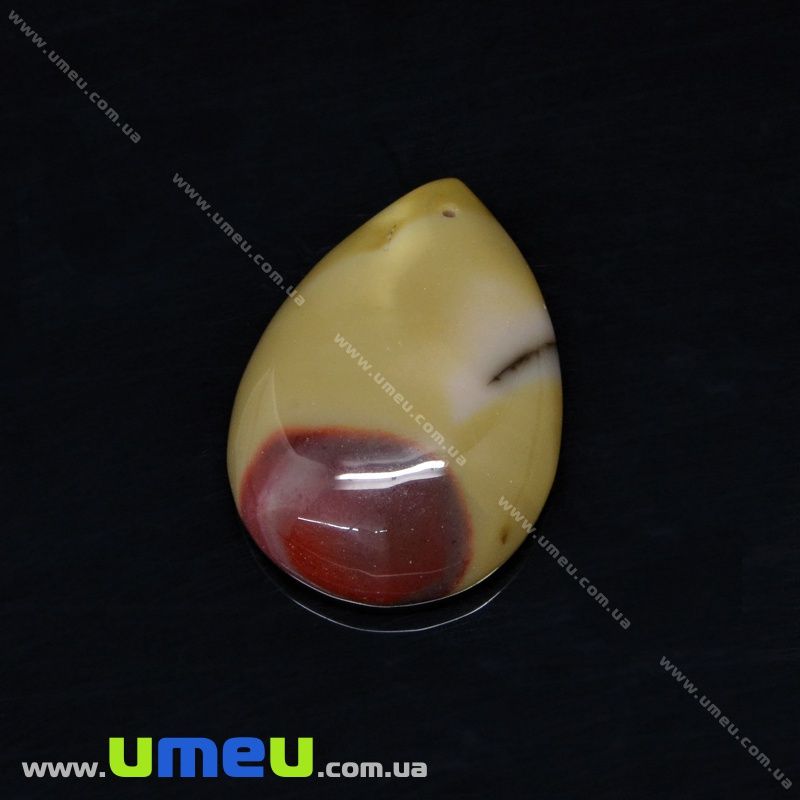 Підвіска з натурального каменю Мукаіт, Крапля, 33х23 мм (POD-031628)