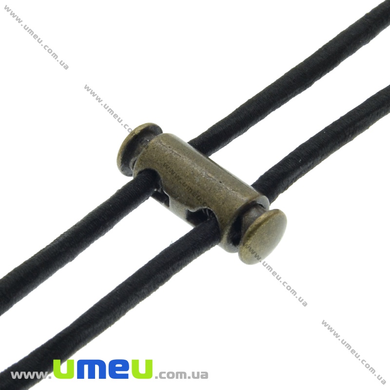 Фіксатор для шнура металевий на 2 отвори, 27х8 мм, Антична бронза (SEW-035968)