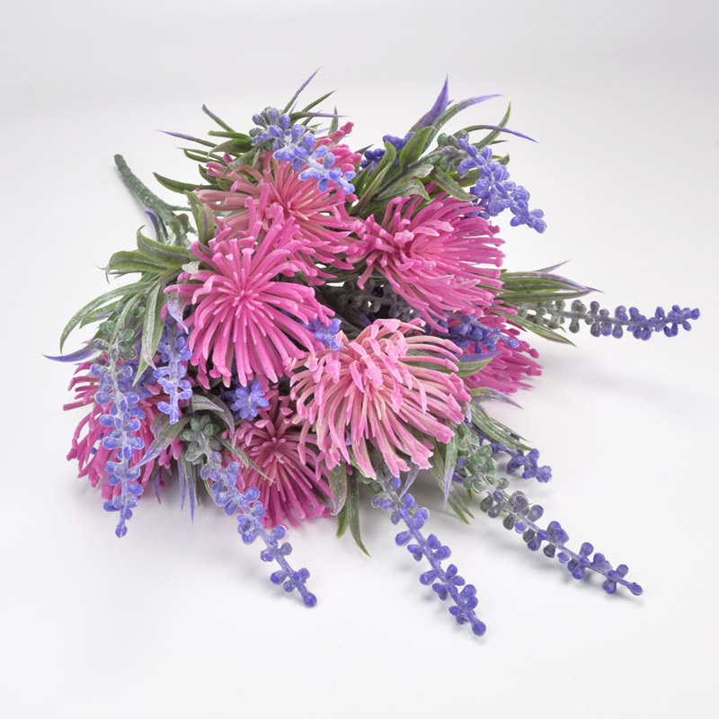 Букет хризантем з лавандою, 35 см, Рожевий (DIF-059294)