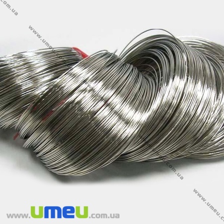 Дріт з пам'яттю, 1,0 мм, Сталь, Темне срібло, 11,5 см (для кольє) (OSN-053481)