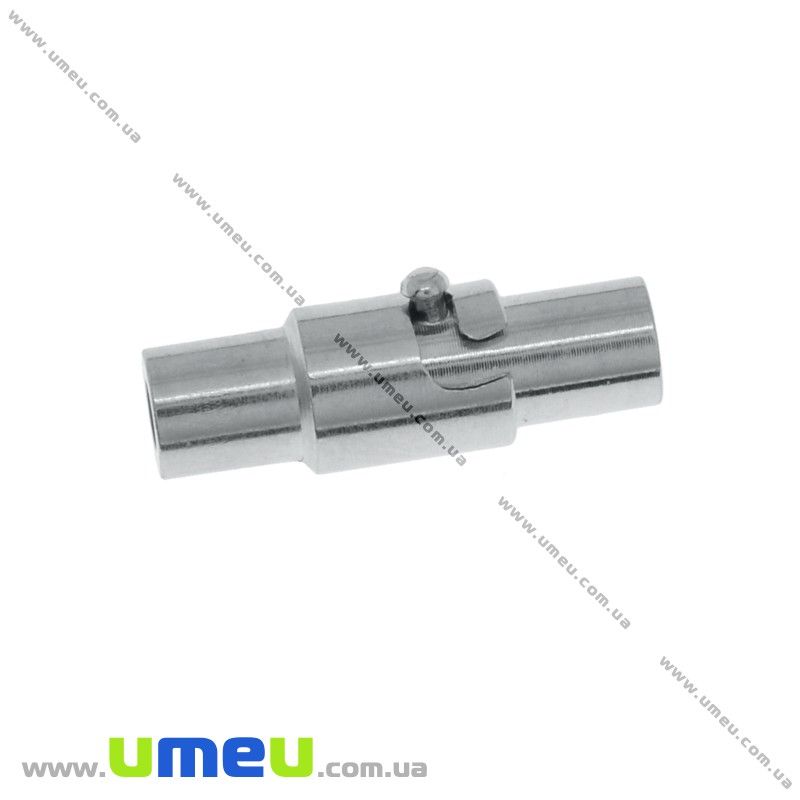 Замок магнітний для вклеювання шнура, Темне срібло, 15х5 мм (ZAM-012063)