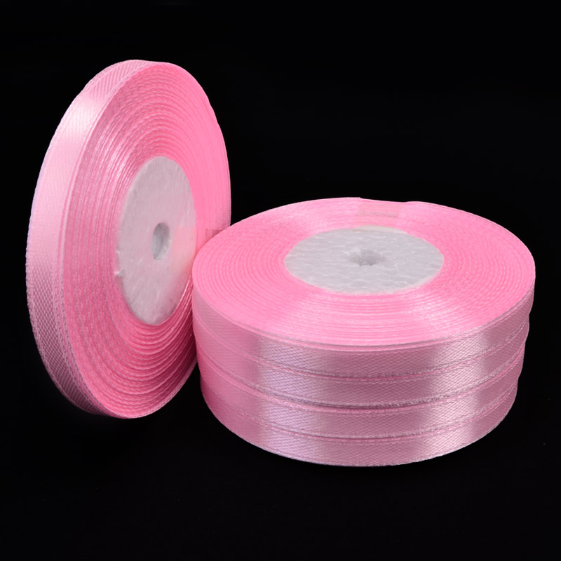 Атласна стрічка, 6 мм, Рожева (LEN-052813)