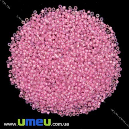 Бісер китайський дрібний, 12/0, Малиновий АВ забарвлений, 2 мм (BIS-008665)