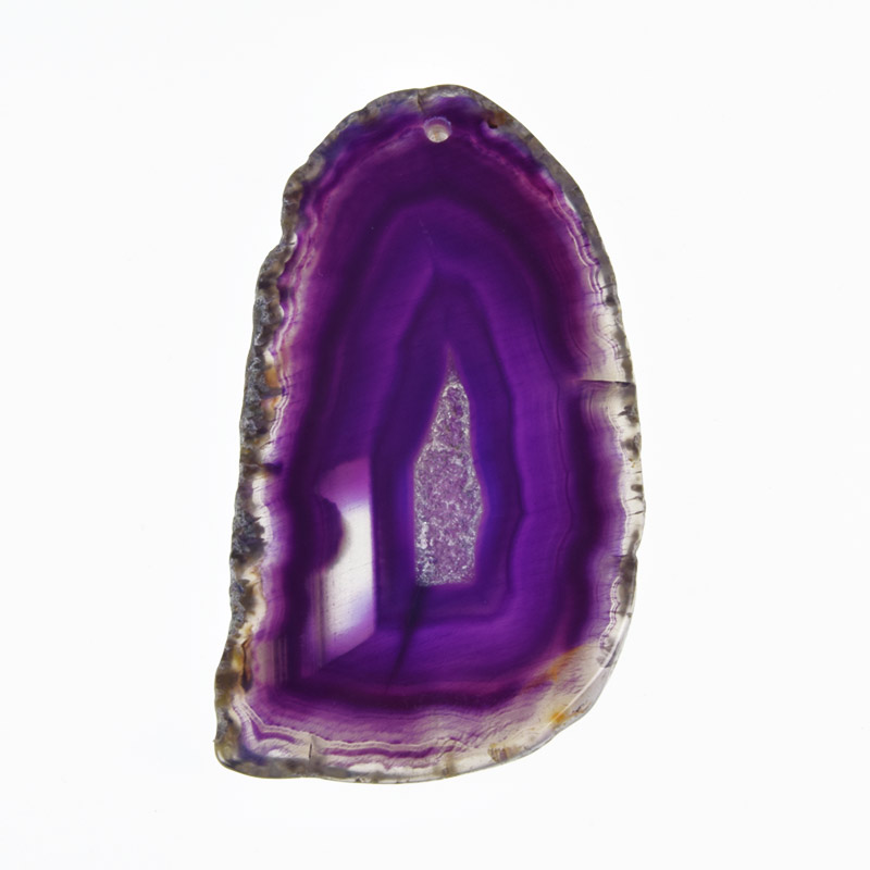 Зріз Агата, Фіолетовий, 71х39 мм (POD-020201)