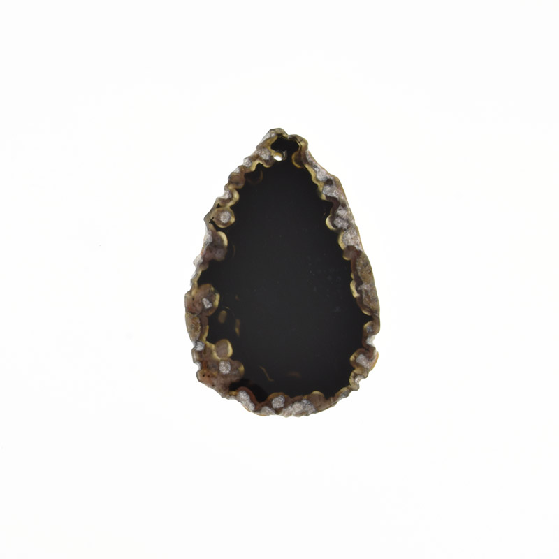 Зріз Агата, Чорний, 59х40 мм (POD-020192)