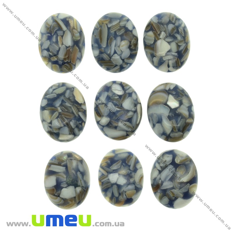 Кабошон нат. камінь Перламутр, Блакитний, Овальний, 22х17 мм (KAB-023932)