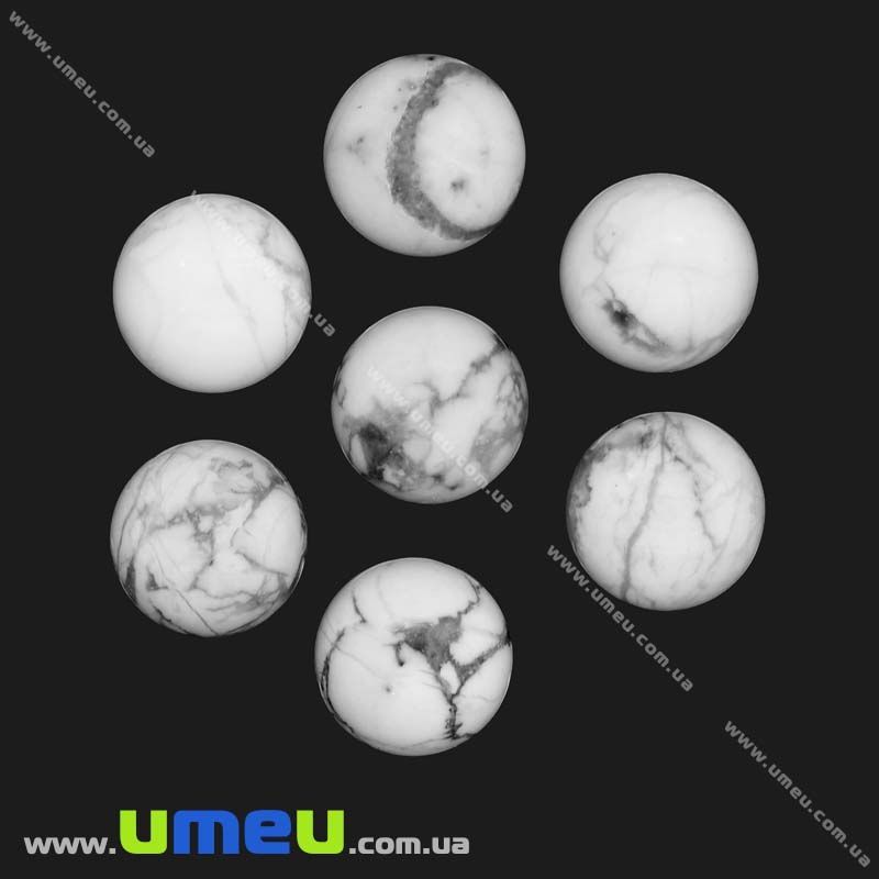 Кабошон нат. камінь Говлит, Круглий, 12 мм (KAB-013987)