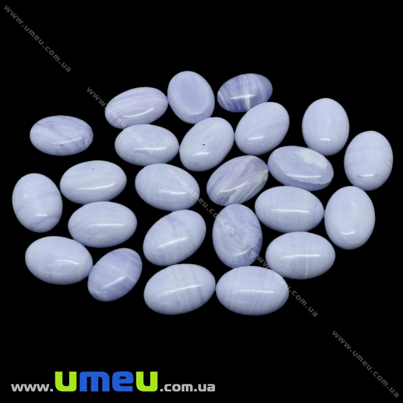 Кабошон нат. камінь Агат синій, Овал, 16х12 мм (KAB-025943)