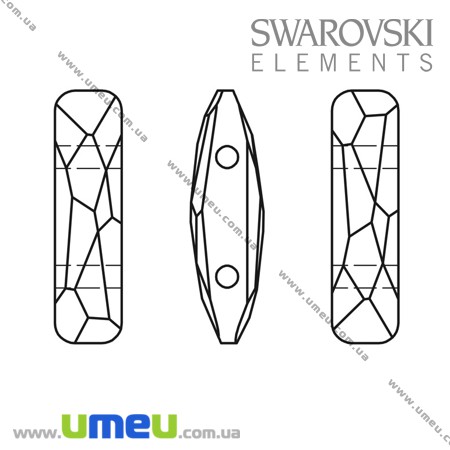 Бусина Swarovski 5535 Astral Pink, 19х5 мм, Два отверстия (BUS-005501)