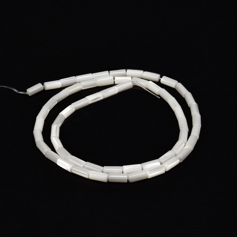 Бусины Перламутр белый, Натур. камень, 7х3 мм, Бочонок (BUS-057867)