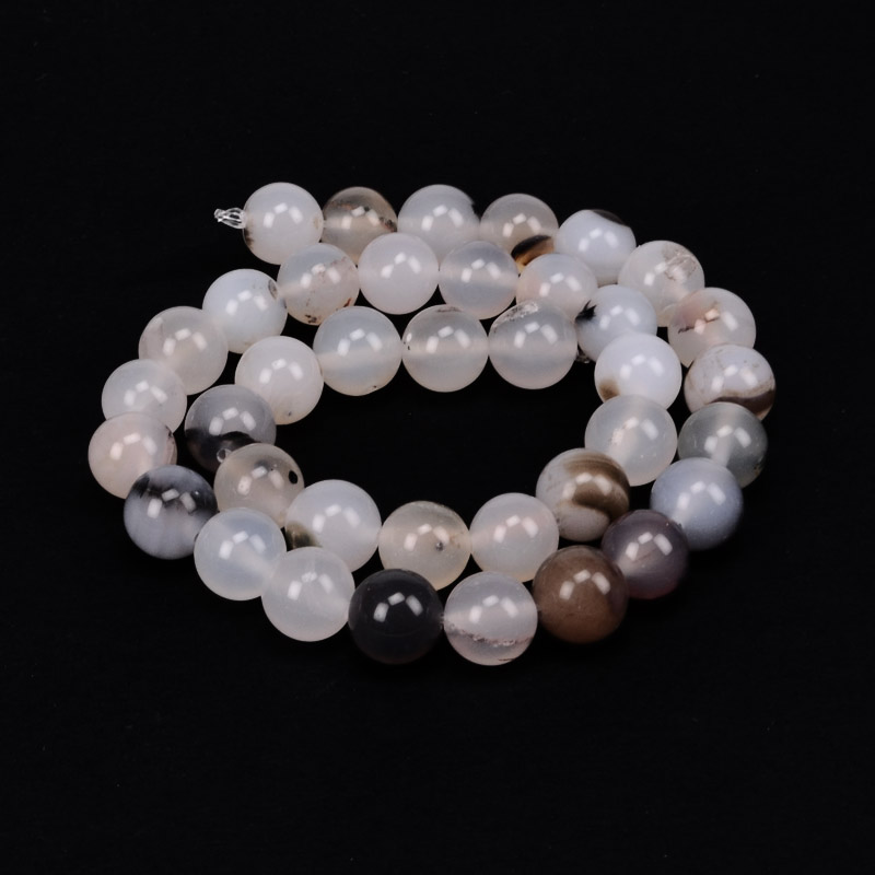 Бусины Агат белый, Натур. камень, 10 мм, Круглые (BUS-051645)