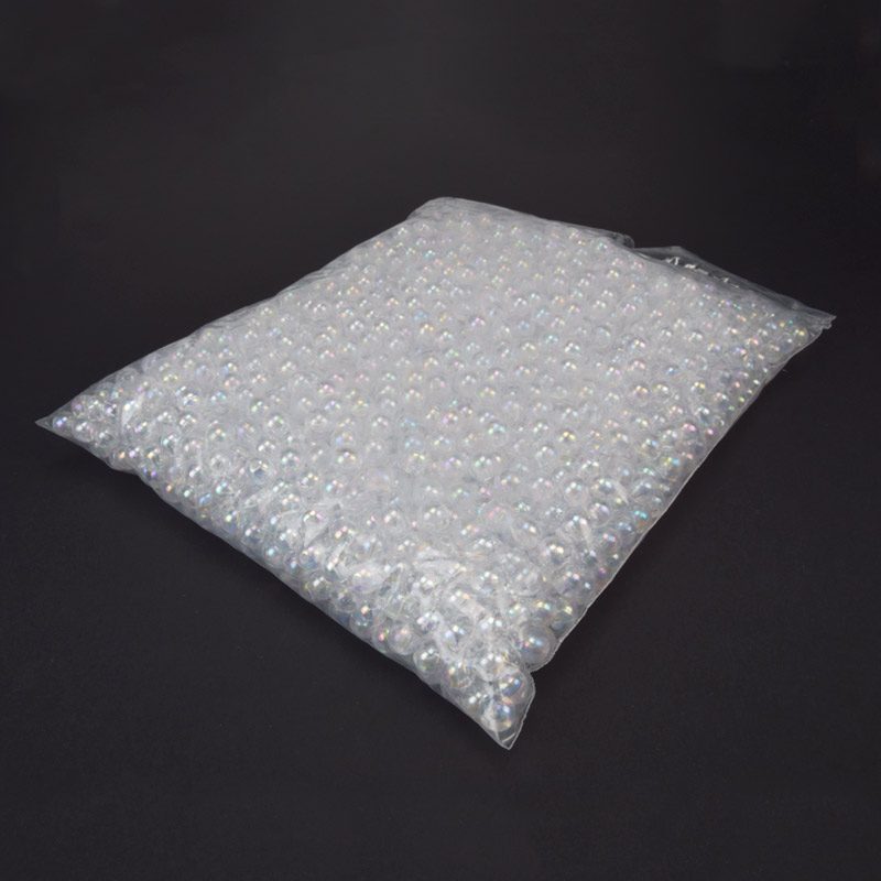 Намистини для сумок ОПТ, Акрилові, Прозорі райдужні, Круглі, 8 мм, Прозорі (BUS-059740)