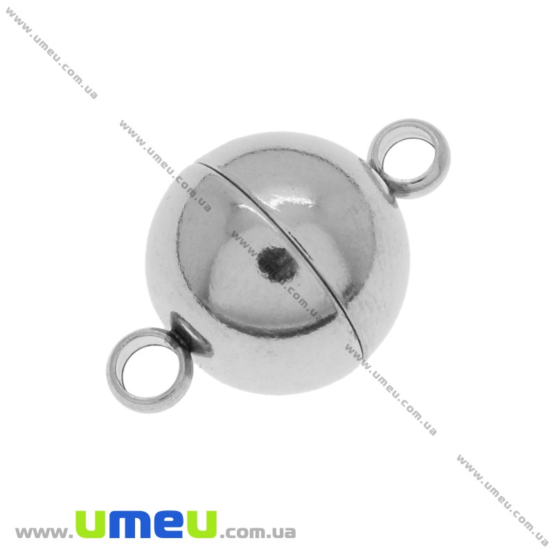 Замок магнітний з нерж. сталі круглий, 20х12 мм, Темне срібло (STL-033234)
