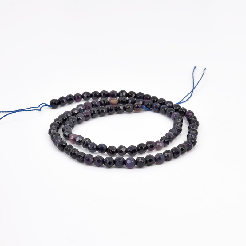 Намистини Агат фіолетовий, Натур. камінь, 4 мм, Круглі грановані (BUS-058190)