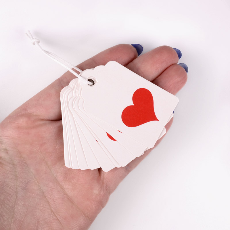 Бирки для подарков с принтом, 50х30 мм, Белые (UPK-056269)