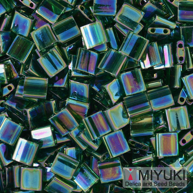 Бісер японський Miyuki TILA №179, 5х5 мм, Зелений АВ (BIS-053198)