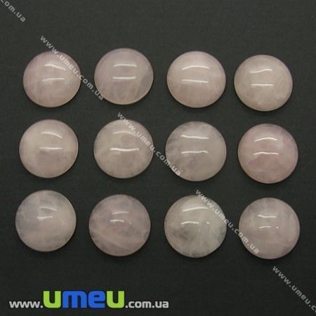 Кабошон нат. камінь Кварц рожевий, Круглий, 18 мм (KAB-005691)
