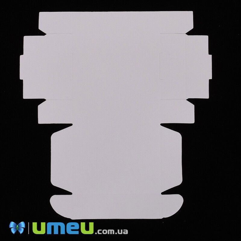 Сборная картонная коробочка Прямоугольная, 8х6х2 см, Белая, Handmade (UPK-042967)